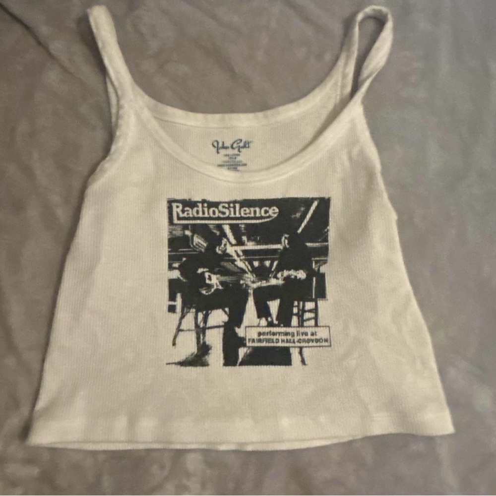 Brandy Melville White Graphic Tank Top